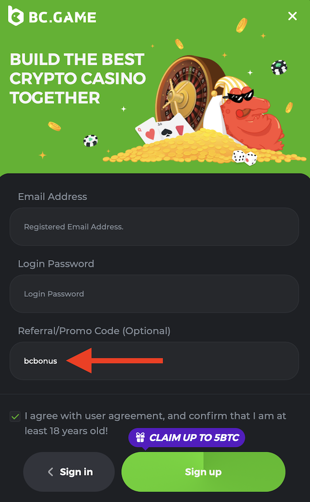 BC.Game Referral Promo Code Sign Up