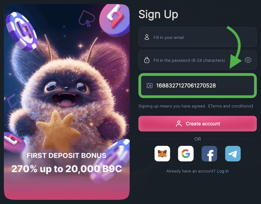 BET999.io Sign Up Code