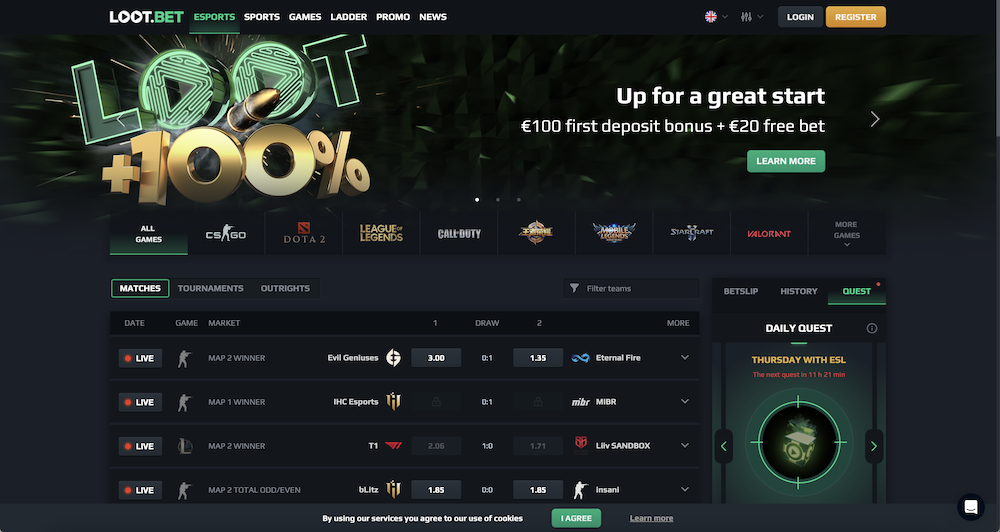 LOOT BET Homepage