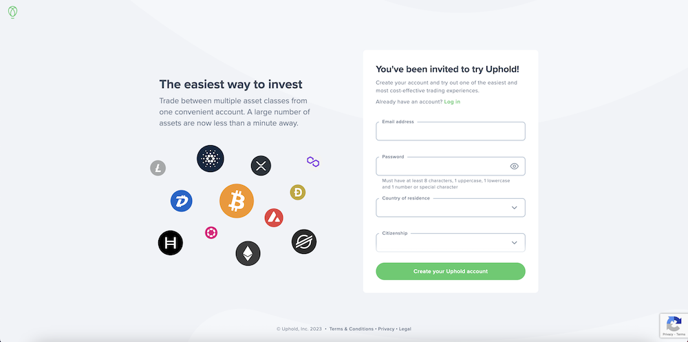 Uphold Referral Sign Up