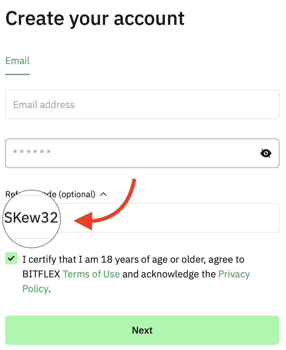 BITFLEX Referral Code